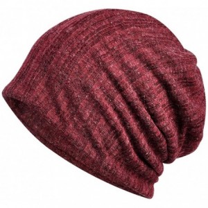 Skullies & Beanies Womens Slouchy Beanie Infinity Scarf Sleep Cap Hat for Hair Loss Cancer Chemo - 2pack Burgundy-grey - C719...
