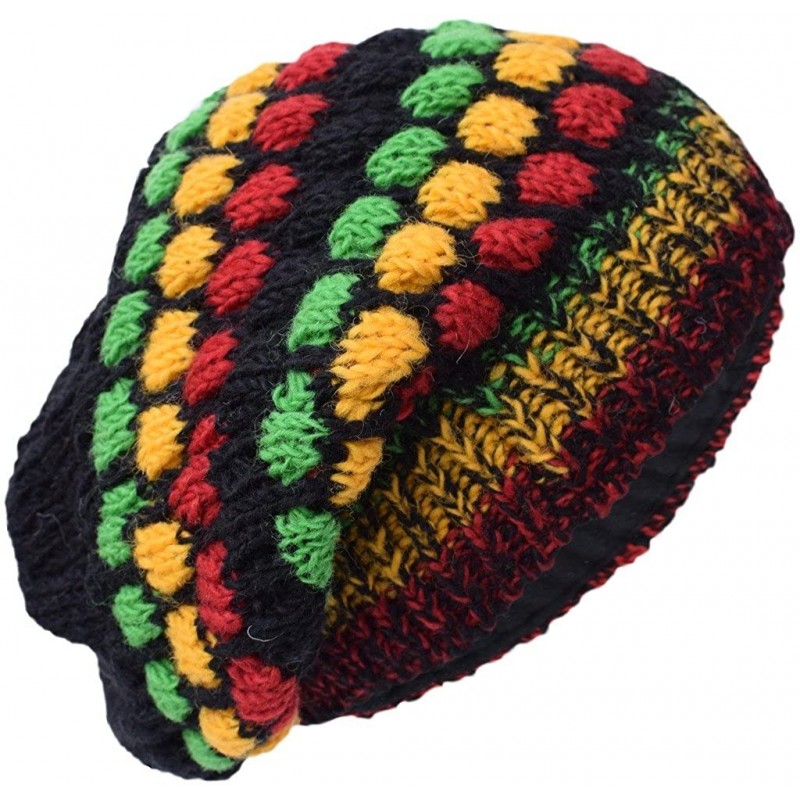 Skullies & Beanies Woolen Knitted Fleece Lined Multicoloured Beanie Hats - K - C012O4YO4G9 $30.38