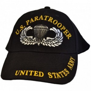 Baseball Caps Men's US Paratrooper Embroidered Ball Cap - Black - CV11WYD03TL $22.06