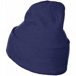 Skullies & Beanies Sally Vegan Warm Winter Hat Knit Beanie Skull Cap Cuff Beanie Hat Winter Hats for Men & Women Navy - CD18O...