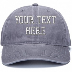 Baseball Caps Custom Embroidered Baseball Hat Personalized Adjustable Cowboy Cap Add Your Text - Retro Gray - C318HTQKTMY $15.39