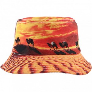 Bucket Hats Unisex Cute Unique Print Travel Bucket Hat Summer Fisherman Cap - Camel-red - CD18SOASH4M $15.51
