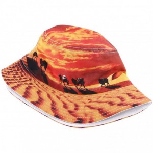 Bucket Hats Unisex Cute Unique Print Travel Bucket Hat Summer Fisherman Cap - Camel-red - CD18SOASH4M $15.51