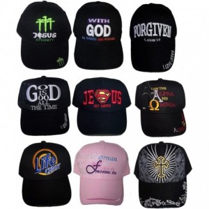 Baseball Caps Christian Baseball Caps Hats Embroidered - Assorted Styles 12 Pc Pack - Gifts (CCap-12 Z) - CY128G6QEPL $86.42