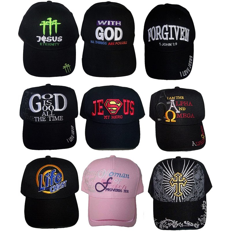 Baseball Caps Christian Baseball Caps Hats Embroidered - Assorted Styles 12 Pc Pack - Gifts (CCap-12 Z) - CY128G6QEPL $96.53