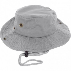 Sun Hats 100% Cotton Boonie Fishing Bucket Men Safari Summer String Hat Cap - Gray - CI11WT1ZQGN $11.37