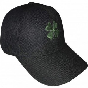Baseball Caps Shamrock 4 Leaf Clover Baseball Cap (One Size- Black/Green) - CY18KI7W7SR $35.45