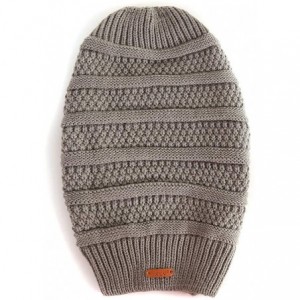Skullies & Beanies Women Ladies Winter Knitting Hat Warm Artificial Wool Snow Ski Caps With Visor - S1101-gray - CR192ZX4HRG ...
