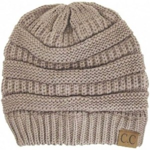 Skullies & Beanies Thick Slouchy Knit Oversized Beanie Cap Hat-One Size-Beige - C611P214AOP $19.64