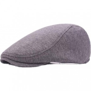 Newsboy Caps Men's Linen Duckbill Ivy Newsboy Hat Scally Flat Cap - Dark Gray - C818I582WEU $30.50