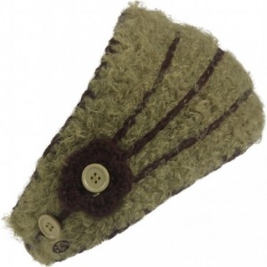 Headbands Women's Flora- Hand Knit Lightweight Headband - Moss - CL11VD6WPBJ $44.81