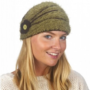 Headbands Women's Flora- Hand Knit Lightweight Headband - Moss - CL11VD6WPBJ $21.53