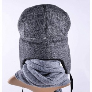 Newsboy Caps Winter Warm Mans Bomber Hats Ear Flaps Beret Hat Casual Folded Peaked Caps - Black - CT193X2MS5C $24.90
