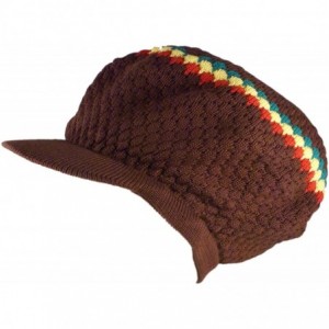 Skullies & Beanies Rasta Knit Tam Hat Dreadlock Cap. Multiple Designs and Sizes. - Large Round Brown/Red/Yellow/Green- With B...
