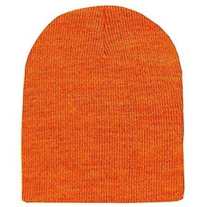 Skullies & Beanies Soft Winter Knit Cuff Beanie Unisex All Seasons Men and Women - Orange - CQ188CL5RMN $19.52
