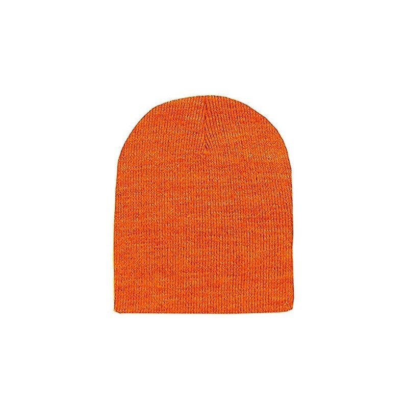 Skullies & Beanies Soft Winter Knit Cuff Beanie Unisex All Seasons Men and Women - Orange - CQ188CL5RMN $18.38