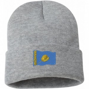 Skullies & Beanies Kazakhstan Flag Custom Personalized Embroidery Embroidered Beanie - Silver - CM12ODP8QVH $31.50