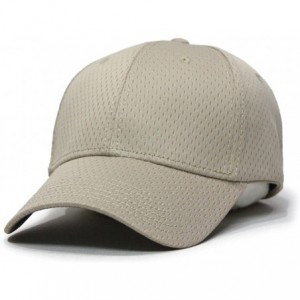 Baseball Caps Plain Pro Cool Mesh Low Profile Adjustable Baseball Cap - Khaki - CR18I6DE93O $26.73