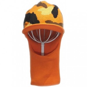 Skullies & Beanies Sports Visor Billed Knit Radar Cuff Beanie - Orange Camo Neck Gaiter - C0188II0020 $12.09