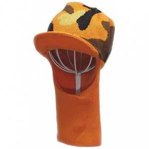 Skullies & Beanies Sports Visor Billed Knit Radar Cuff Beanie - Orange Camo Neck Gaiter - C0188II0020 $12.09