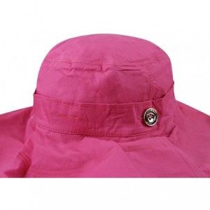 Bucket Hats Womens Summer Wide Brim Sun Hats Floppy Foldable Beach Bucket Hat UPF 50+ - Rose - CU12IYF866T $39.59