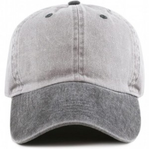 Baseball Caps 100% Cotton Pigment Dyed Low Profile Dad Hat Six Panel Cap - 2. Grey Black - C517XHR7UQ2 $10.30