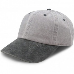 Baseball Caps 100% Cotton Pigment Dyed Low Profile Dad Hat Six Panel Cap - 2. Grey Black - C517XHR7UQ2 $10.30
