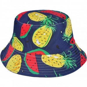 Bucket Hats Unisex Cute Print Bucket Hat Summer Fisherman Cap - Watermelon - CJ18TK64WH4 $24.03
