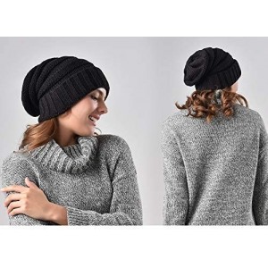 Skullies & Beanies Cable Knit Slouchy Beanie for Women- Lined Winter Beanie Hats for Women Chunky & Warm- Trendy Thick Skull ...