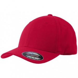 Baseball Caps Men's Flexfit Performance Solid Cap - True Red - CG11QDSL6ZD $30.80