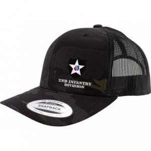 Baseball Caps Army 2nd Infantry Division Full Color Trucker Hat - Black Multicam - C018RNA98TY $26.09