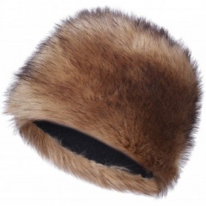 Skullies & Beanies Faux Fur Cossack Russian Style Hat for Ladies Winter Hats Ski Christmas Caps - Khaki Black - C818HWG2Z0H $...