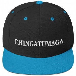 Baseball Caps CHINGATUMAGA Hat (Embroidered Wool Blend Snapback Hat) Chinga Tu MAGA Parody - Black/ Teal - CE18ZC9RLOI $56.67