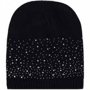 Skullies & Beanies Women Knitting Hat Keep Warm Winter Diamond Thin Beanie Ski Hemming Baotou Cap - C318KHLN39I $20.06