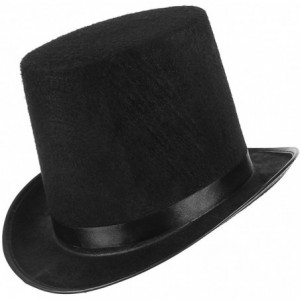 Fedoras Vintage Style Felt Top Hat Costume Party Dress Up Hats Magician Ringmaster Costume Top Hat - Black - CK194EH8Y56 $20.77