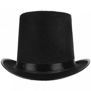 Fedoras Vintage Style Felt Top Hat Costume Party Dress Up Hats Magician Ringmaster Costume Top Hat - Black - CK194EH8Y56 $10.02