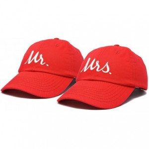 Baseball Caps Mr. and Mrs. Baseball Cap Bride Groom Matching Hats Couples Set - Red - CM18RQ3NXS4 $20.46