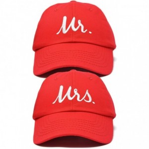 Baseball Caps Mr. and Mrs. Baseball Cap Bride Groom Matching Hats Couples Set - Red - CM18RQ3NXS4 $20.46
