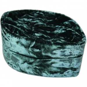 Skullies & Beanies African Native Hat Foldable Velvet Hat - Aqua Wave - CD185N4CA02 $81.08