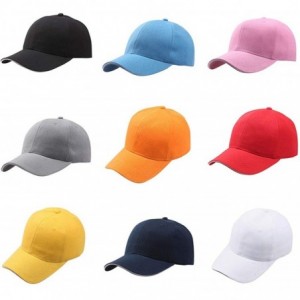 Baseball Caps Unisex Women Men Classic Adjustable Baseball Cap Washed Snapback Hip-Hop Plain Dad Hat Sunhat - Pink - C818O75M...