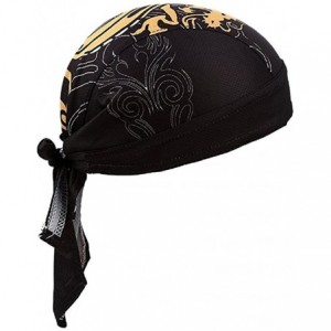 Headbands Sweat Wicking Beanie Skull Cap Adjustable Cycling Hat Wrap Dew Rag Women Men - Dragon - CD18E5HXKYG $22.79