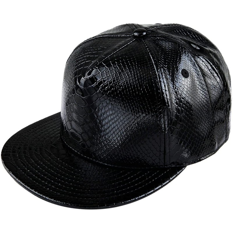 Baseball Caps Unisex Snapback Hats-Adjustable Hip Hop Flat Brim Baseball Cap - 06-black - CU12LGNH47X $11.14
