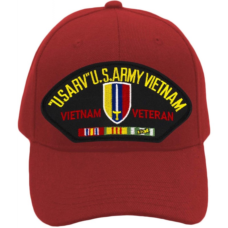 Baseball Caps USARV - US Army Vietnam Veteran Hat/Ballcap Adjustable One Size Fits Most - Red - C318ROUWGIN $26.51
