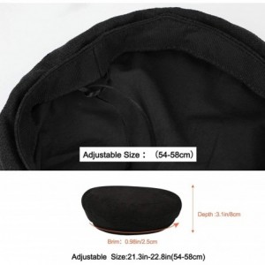 Berets AYPOW Berets Ladies Military Leather - Style E-black - CG18ZLS8WWI $20.55