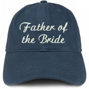 Baseball Caps Father of The Bride Embroidered Wedding Party Brushed Cotton Cap - Navy - CK18CUKT8MH $39.54
