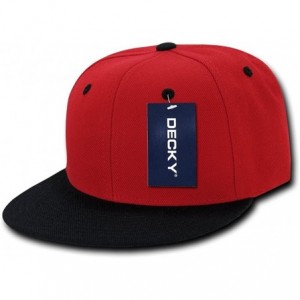 Baseball Caps 2Tone Flat Bill Snapbacks - Red/Black - CE1199Q9W7F $21.43