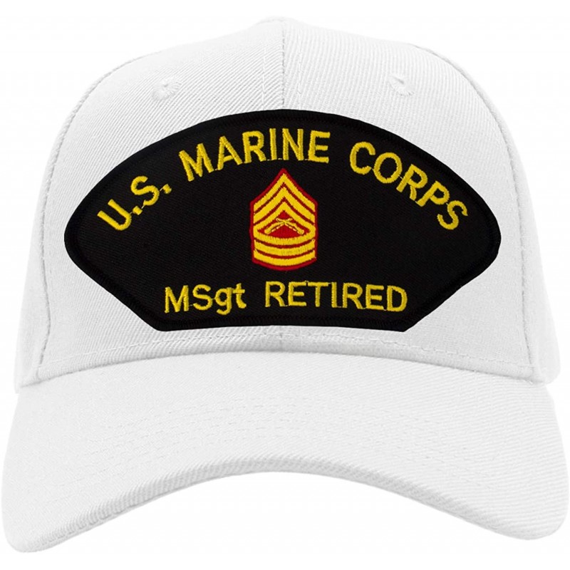 Baseball Caps USMC Master Sergeant Retired Hat/Ballcap (Black) Adjustable One Size Fits Most - White - C518OG74XDE $46.42