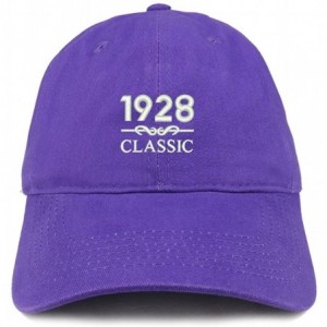 Baseball Caps Classic 1928 Embroidered Retro Soft Cotton Baseball Cap - Purple - C218CO9WE8N $37.23