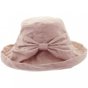 Sun Hats Women's Summer Cotton Wide Fold-Up Brim Beach Sun Hat - 7653_khaki - C618COH27XQ $24.06