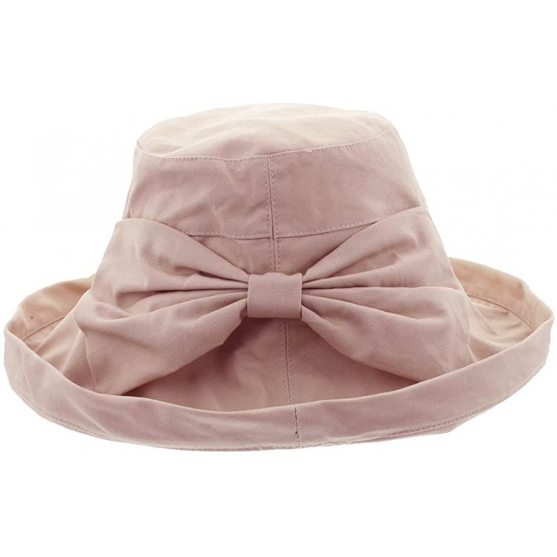 Sun Hats Women's Summer Cotton Wide Fold-Up Brim Beach Sun Hat - 7653_khaki - C618COH27XQ $27.59